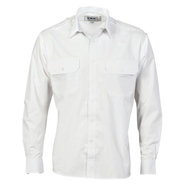 Mens Epaulette Polyester/Cotton Long Sleeve Work Shirt Thumbnail