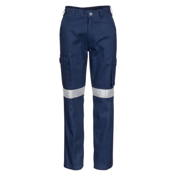 Womens Cotton Drill Cargo Pants with 3M Reflective Tape Thumbnail